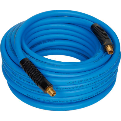Eagle EA3/8X50-B 3/8"x50' 300 PSI Hybrid Polymer All Weather Low Pressure Air/Water Hose