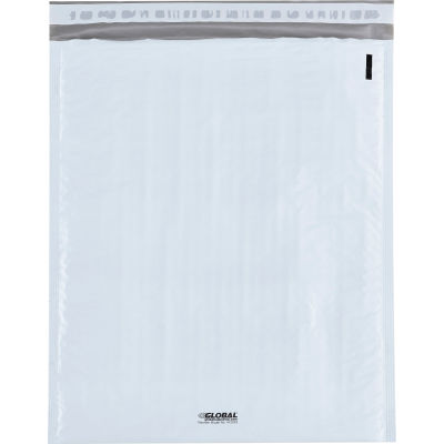 Global Industrial™ Bubble Lined Poly Mailers #5, 10-1/2" x 16", White