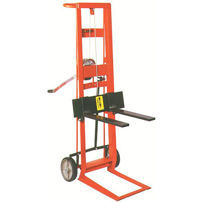 Wesco® Winch Operated Adjustable Forks Lift Truck 260019 2 Wheel 750 Lb.