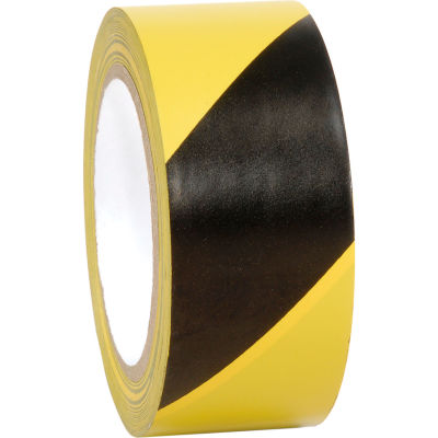 INCOM® Striped Hazard Warning Tape, Yellow/Black, 2"W  x 108'L, 1 Roll