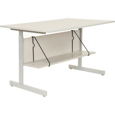 Interion® 60"W Accessory Shelf For Computer Workstation, Gray