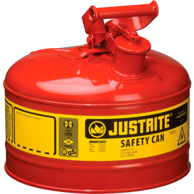 Safety Can Type I - 2-1/2 Gallon Galvanized Steel, Red, 7125100