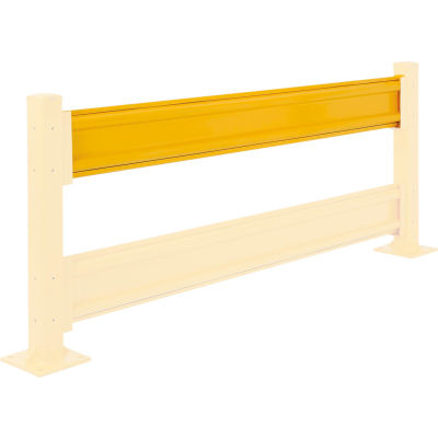 Global Industrial Protective Steel Guard Rail, 8'L, Yellow