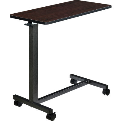 Global Industrial Overbed Table with H-Base, Walnut Laminate Tabletop