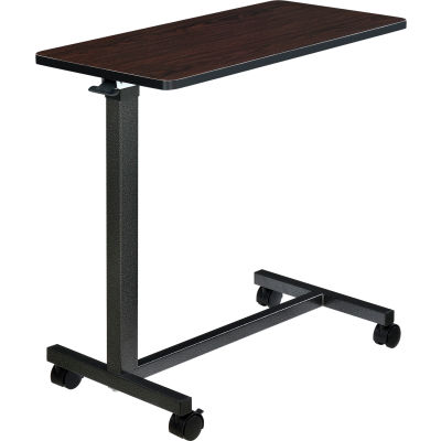 Global Industrial™ Overbed Table With H-Base, Walnut Laminate Tabletop