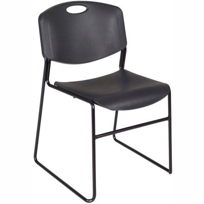 Regency Plastic Stack Chair - 400 lb. Capacity - Black - 4/PK