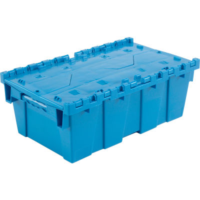 shipping storage containers plastic lid industrial 8x7 container attached 8x11 global totes bins globalindustrial distribution