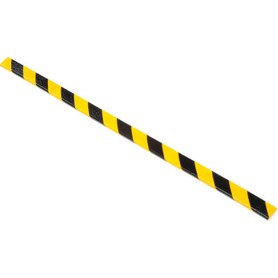 Flat Bumper Guard, Type F, 39-3/8"L x 1-9/16"W x 7/16"H, Yellow/Black