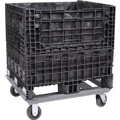 ORBIS Steel Dolly For Bulk Container DKD-4845 - 48x45 Footprint, 2 Swivel, 2 Rigid 5" Casters