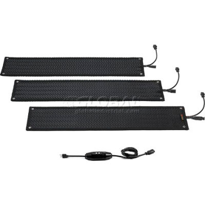 HeatTrak® Outdoor Snow & Ice Melting Heated Stair Mat 1/2" Thick 1' x 3' 120 Volt Black