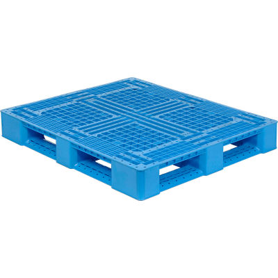 Monoflo Rackable Plastic FDA & USDA Approved Pallet, Blue, 48" x 40", 4000 Lb. Capacity