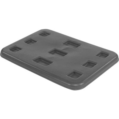 Dandux Black Recycled Plastic Pallet Container Lid 51080716X-L - 42"L x 29"W