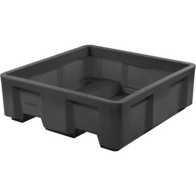 Dandux Black Recycled Plastic Skid Container 512165X Single Wall - 36"L x 20"W x17-1/2"H