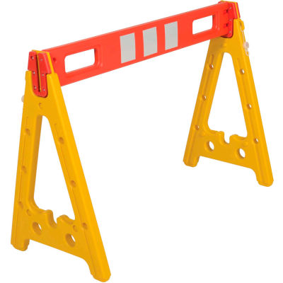 Portable Plastic A-Frame Style Barricade 44-1/2" With 1 Rail