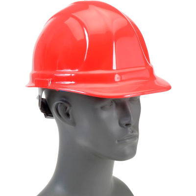 ERB 19952 Omega II Hard Hat, 6-Point Ratchet Suspension, Red