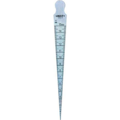 INSIZE Taper Gage, 4833-1, 1/32 - 5/8 (0.8 - 15mm) Range, 1/64 (0.1mm) Graduation