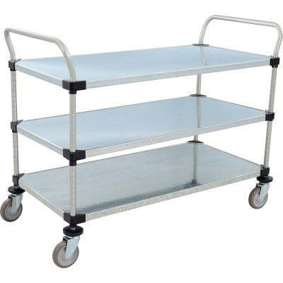 Nexel® Galvanized Steel Utility Cart w/3 Shelves, 800 lb. Capacity, 48"L x 24"W x 38"H