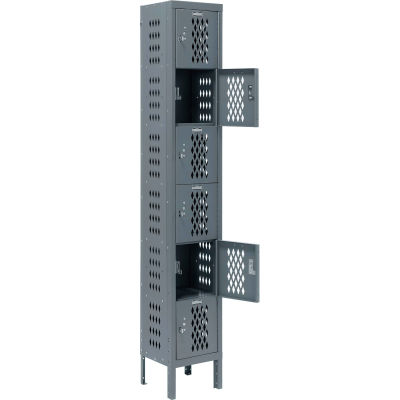 Global Industrial Infinity® Six Tier 6 Door Ventilated Locker, 12"Wx12"Dx12"H, Assembled