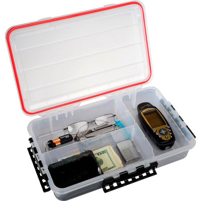 Plano Guide Waterproof StowAway® w/O-Ring Seal Box, 14"W x 9"D x 2-7/8"H, Clear
