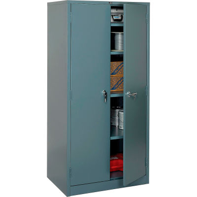 Global Industrial Storage Cabinet, Turn Handle, 36"Wx24"Dx78"H, Gray, Unassembled