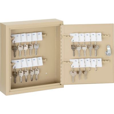 Global Industrial™ Key Cabinet - 60 Keys, Sand