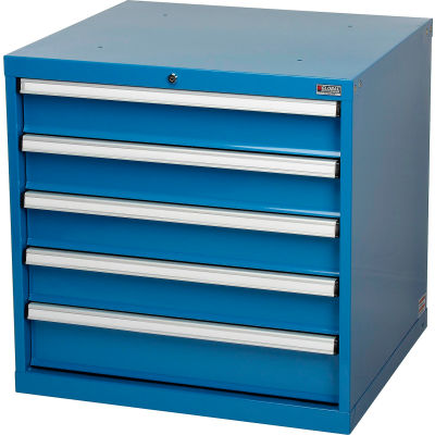Global Industrial Modular Drawer Cabinet, 5 Drawers, w/Lock, w/o Dividers, 30Wx27Dx29-1/2H BL
