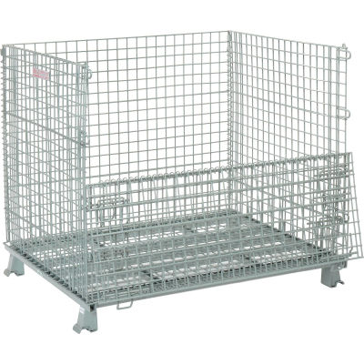 Global Industrial™, Folding Wire Container, 48"L x 40"W x 42-1/2"H, 3000 Lb. Capacity