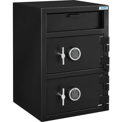 Global Industrial B-Rate Depository Safe Front Loading, 2 Doors, Digital Lock, 20"Wx20"Dx30"H