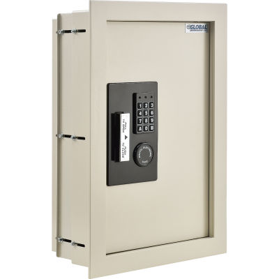 Global Industrial™ Residential Safes Expandable Depth Wall Safe - 15"W x 3-1/4"-6"D x 22-1/8"H