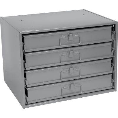 Durham Steel Compartment Box Rack 20 x 15-3/4 x 15 with 4 of 16-Compartment Boxes