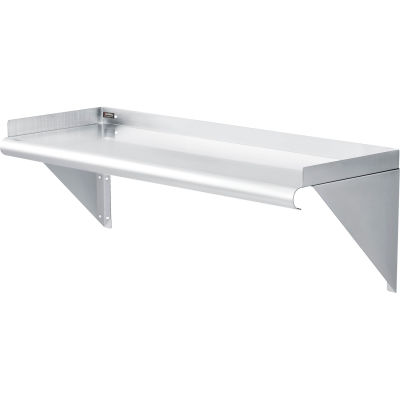 Global Industrial Wall Mount Shelf with 1-1/2" Lip 18 Gauge 430 Stainless Steel 36"W x 12"D
