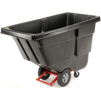 Rubbermaid® Heavy Duty Plastic Tilt Truck, 1/2 Cu. Yd. Cap, 450 Lbs. Cap, Black