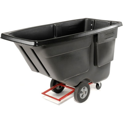 Rubbermaid® Light Duty Plastic Tilt Truck, 1 Cu. Yd. Cap, 850 Lbs. Cap, Black