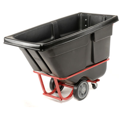 Rubbermaid® Heavy Duty Plastic Tilt Truck, 1/2 Cu. Yd. Cap, 1400 Lbs. Cap, Black