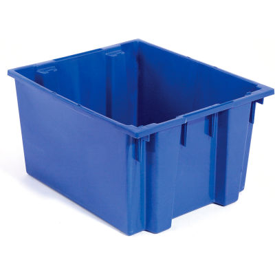 Global Industrial™ Stack and Nest Storage Container SNT300 No Lid 29-1/2 x 19-1/2 x 15, Blue - Pkg Qty 3