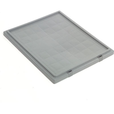 Global Industrial Lid LID231 for Stack and Nest Storage Container SNT225, SNT230, Gray - Pkg Qty 3