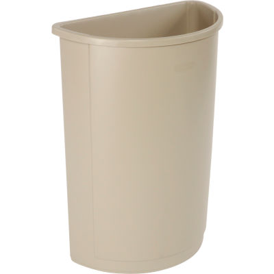 21 Gallon Half Round Rubbermaid Waste Receptacle - Beige