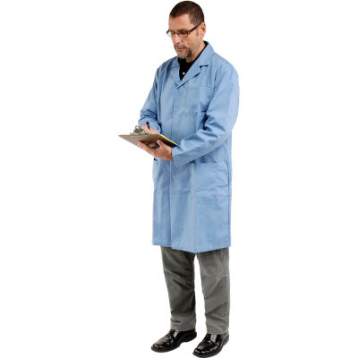 Unisex Microstatic ESD Lab Coat - Blue, S
