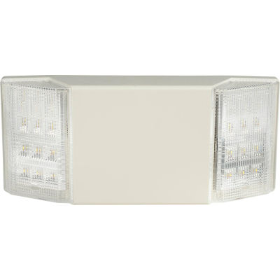Global Industrial™ 2 Head LED Emergency Unit w/ Fixed Optics and Ni-Cad Battery Backup