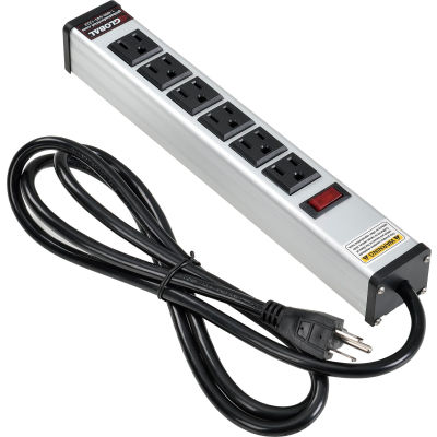Global Industrial™ Power Strip, 6 Outlets, 15A, 6' Cord