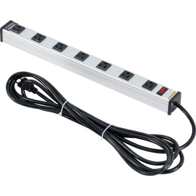 Global Industrial™ Power Strip, 7 Outlets, 15A, 19"L, 15' Cord