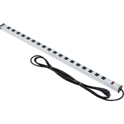 Global Industrial™ Power Strip, 18 Outlets, 15A, 48"L, 15' Cord