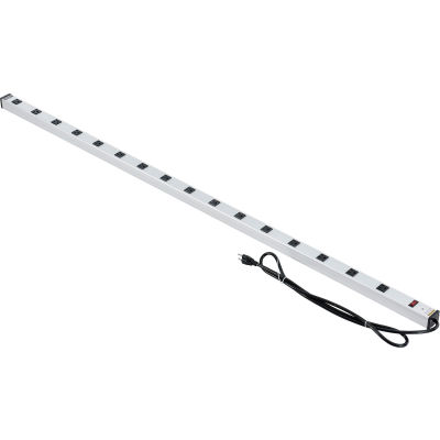 Global Industrial Power Strip, 16 Outlets, 15A, 72"L, 6' Cord
