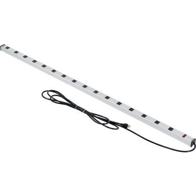 Global Industrial Power Strip, 16 Outlets, 15A, 72"L, 15' Cord