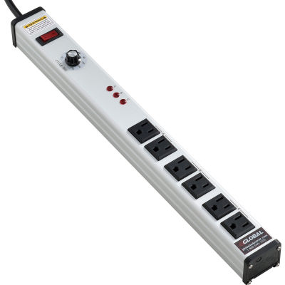 Global Industrial™ Power Strip With 3-Way Cycle Timer, 6 Outlets, 12A, 15' Cord