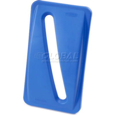 Paper Recycling Lid for Rubbermaid Recycling Container, Blue - Pkg Qty 4