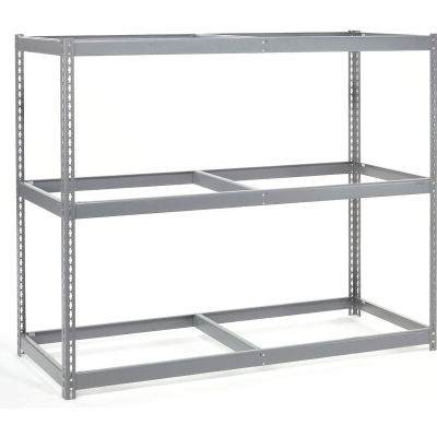 Global Industrial™ Wide Span Rack 72Wx24Dx60H, 3 Shelves No Deck 900 Lb Cap. Per Level, Gray