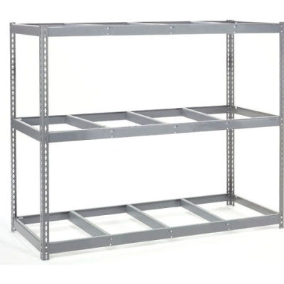 Global Industrial Wide Span Rack 96Wx24Dx60H, 3 Shelves No Deck 1100 Lb Cap. Per Level, Gray