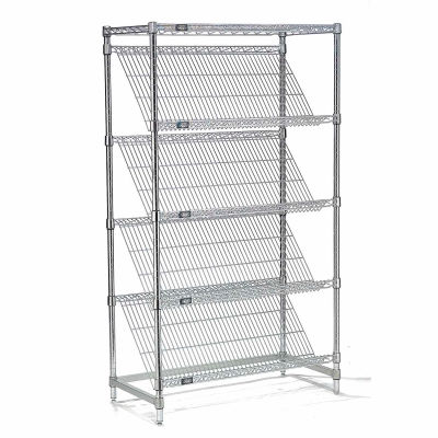 Slant Wire Shelving - 5 Shelves - 48"W x 24"D x 63"H