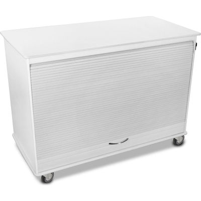 TrippNT 50592 White Medium Polyethylene Mobile Lab Cabinet, 48"W x 24"D x 35"H